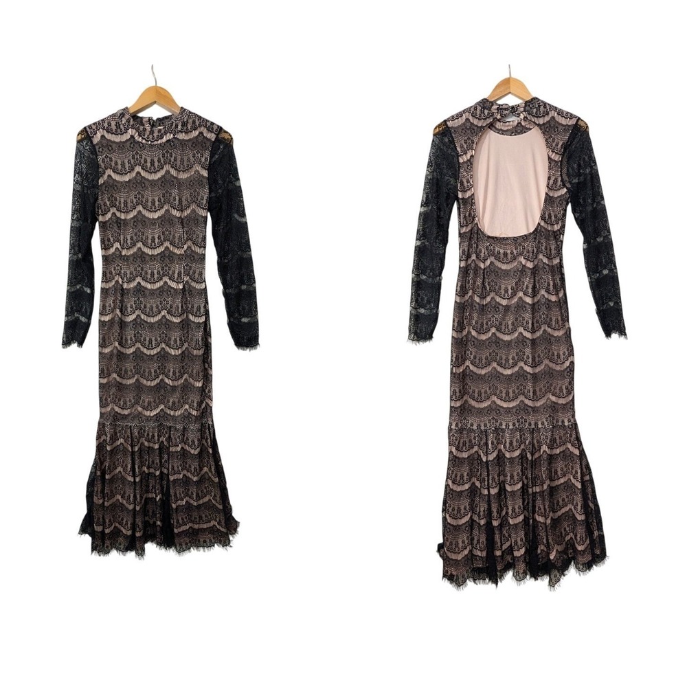 Venus Lace Maxi Dress Women M Black Whimsigoth Formal Prom Vamp Witchy Romantic